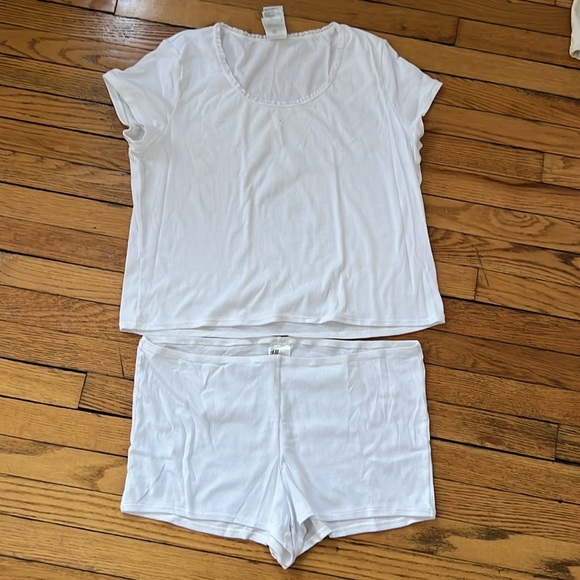 Ribbed Pajama Set in XL White - Picture 1 of 4